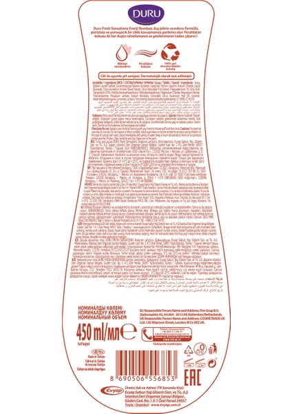 Fresh Sensations Enerji Bombası Duş Jeli 3X450 ml