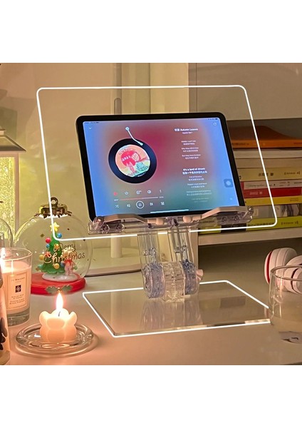 Yükseltilebilir Akrilik Şeffaf Okuma ipad Tablet Standı (Yurt Dışından)