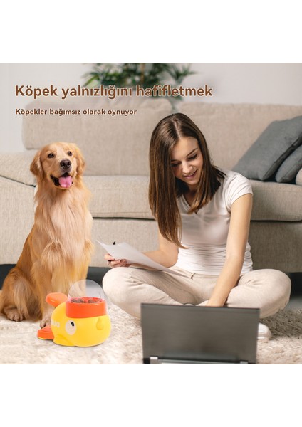 Akıllı Küçük Sarı Ördek Pet Kedi Otomatik Besleyici Eğitici Oyuncak (Yurt Dışından)