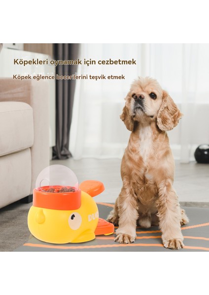 Akıllı Küçük Sarı Ördek Pet Kedi Otomatik Besleyici Eğitici Oyuncak (Yurt Dışından)