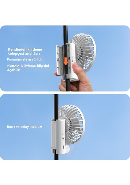 Açık Taşınabilir Asma Şemsiye USB Masaüstü Fan (Yurt Dışından)