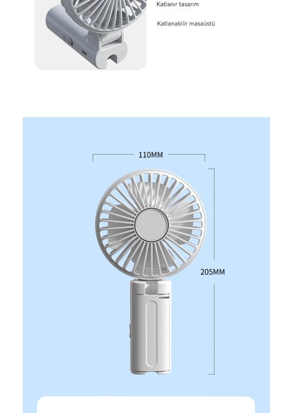 Açık Taşınabilir Asma Şemsiye USB Masaüstü Fan (Yurt Dışından)