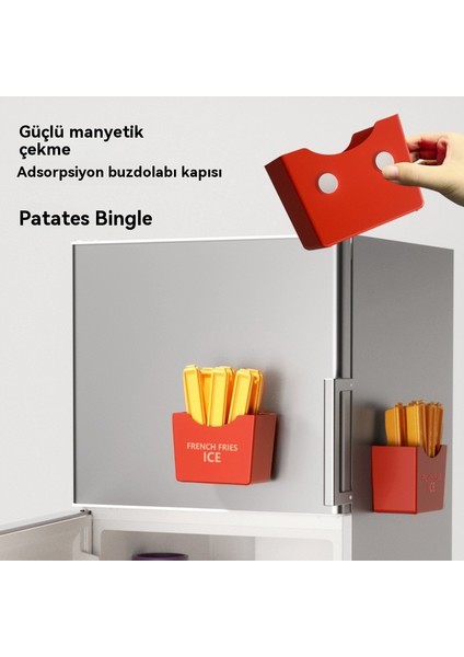 Yaz Mutfak Buzdolabı Manyetik Emme Ekipmanları Yaratıcı Patates Kızartması Buz Kalıbı (Yurt Dışından)