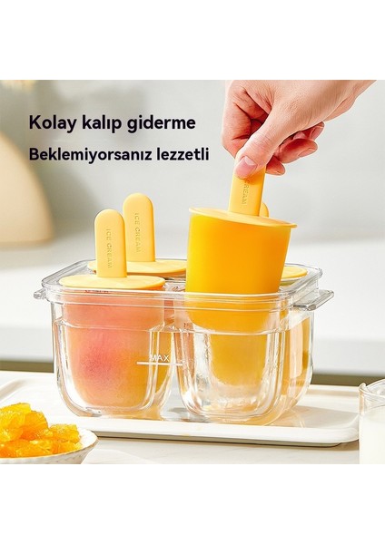 Ev Çift Gıda Sınıfı Dıy Dondurma Buz Kutusu Kalıp (Yurt Dışından)