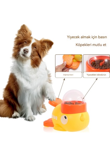 Akıllı Küçük Sarı Ördek Pet Kedi Otomatik Besleyici Eğitici Oyuncak (Yurt Dışından)