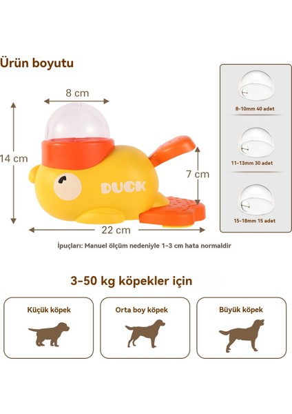 Akıllı Küçük Sarı Ördek Pet Kedi Otomatik Besleyici Eğitici Oyuncak (Yurt Dışından)