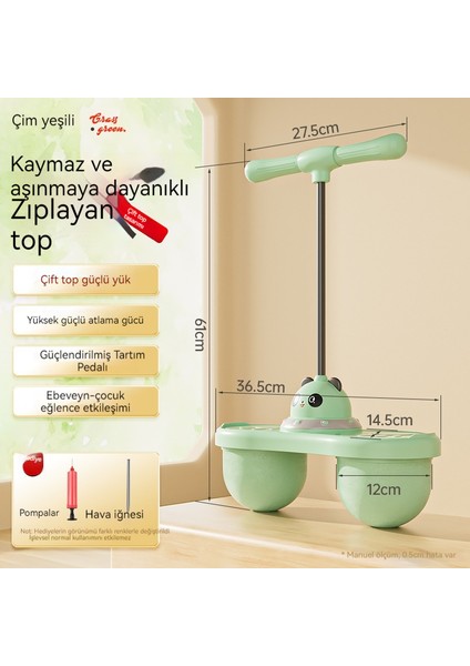 Çift Hava Yastığı Çocuk Atlama Topu Denge Atlama Oyuncak (Yurt Dışından)