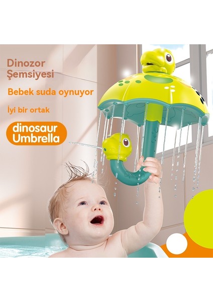 Döner Su Spreyi Dinozor Şemsiye Duş Çocuk Banyo Oyuncak (Yurt Dışından)