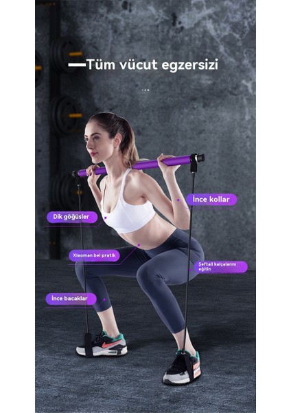 Çok Fonksiyonlu Pilates Çubuğu Yoga Germe Çubuğu Fitness Çubuğu (Yurt Dışından)