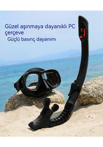 Şnorkel Büyük Çerçeve Profesyonel Şnorkel Iki Parçalı Silikon Dalış Gözlüğü Seti (Yurt Dışından)