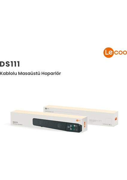 DS111 Kablolu (USB + 3.5mm Jack Girişli) 6W Soundbar Taşınabilir Stereo Hoparlör Siyah