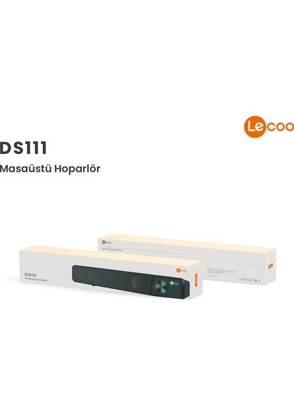 DS111 Bluetooth + Kablolu 6W Masaüstü Taşınabilir Stereo Soundbar Hoparlör Siyah