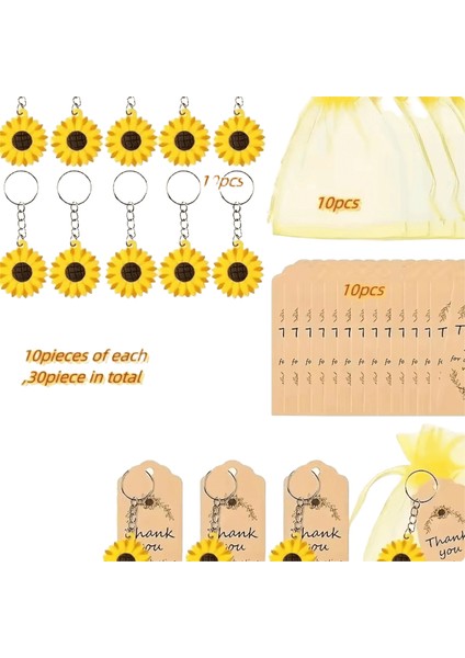 30 Adet Ayçiçeği Temalı Anahtarlık Yapımı Sevgililer Günü, Doğum Günleri, Dıy Benzersiz Çanta Asma Takı Kolyeleri Için Idealrenk: 30 Adet / Boyut: 10 cm (Yurt Dışından)