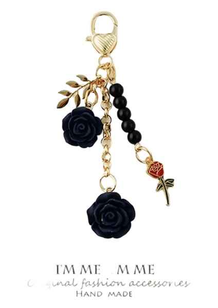 8 Renk 3D Gül Kamelya Anahtarlık Kadın Kız Tatlı Inci Püskül Çiçek Anahtarlık ile Metal Yaprak Için Kulaklık Kılıfı Çanta Dekorasyonrenk: B (Yurt Dışından)