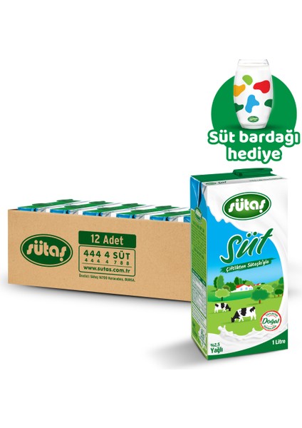 Süt %2,5 Yağlı 1 lt x 12