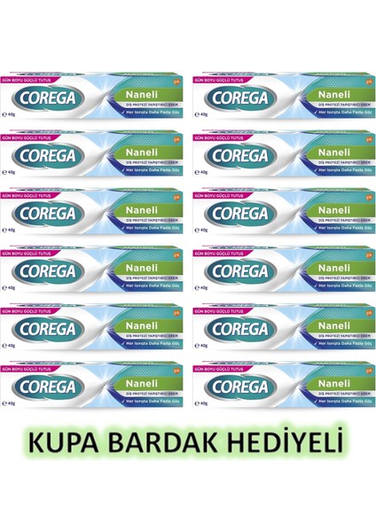 Süper Diş Protezi Yapıştırıcı Naneli Krem 40 gr 12 Adet - Kupa Bardak