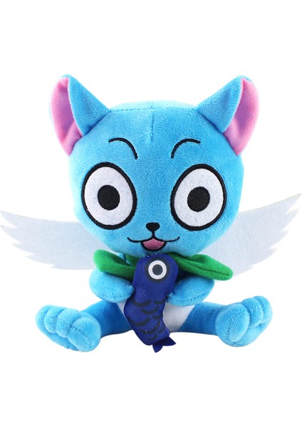 Fairy Tail Mutlu Balık Tutan Natsu Kedi Peluş Bebek (Yurt Dışından)