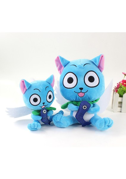 Fairy Tail Mutlu Balık Tutan Natsu Kedi Peluş Bebek (Yurt Dışından)