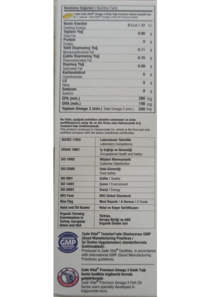 Omega 3 Balık Yağı 900 Mg Yetişkinler İçin 30 Kapsül