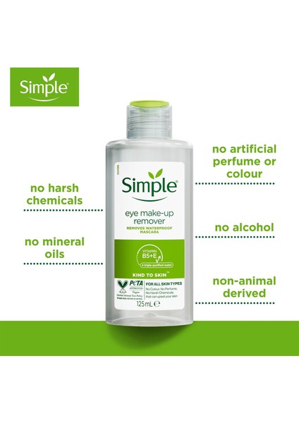 Kind To Skin Hasas Göz Makyaj Temizleyici Yağsız, Su Bazlı 125 ml