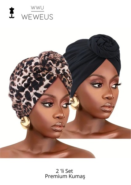 Leopar ve Siyah Premium Kadın Bone