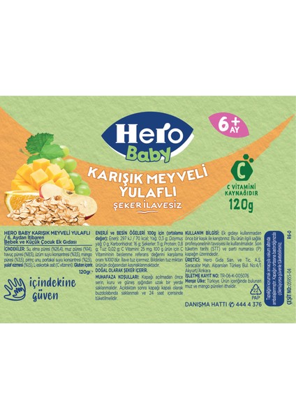 Karışık Meyveli Yulaflı Kavanoz Mama 120g x12