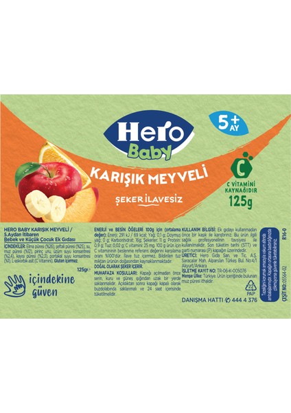 Karışık Meyveli Kavanoz Mama 125g x12