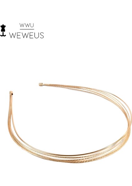 Kadın Altın Rengi Parlak Lüks Taç