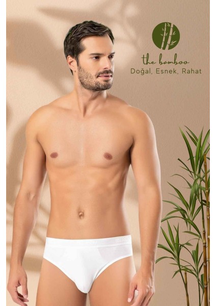 Beyaz Erkek Süper Ince Doğal Bambu Lüks Slip 1011 modelleri