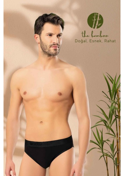 Siyah Erkek Süper Ince Doğal Bambu Lüks Slip 1011 modelleri