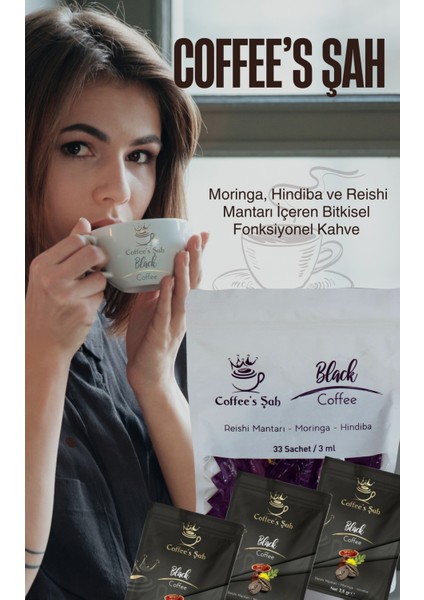 Coffee' Şah Reishi Mantarı, Hindiba ve Moringa Özlü Klasik Black Coffee indirimleri