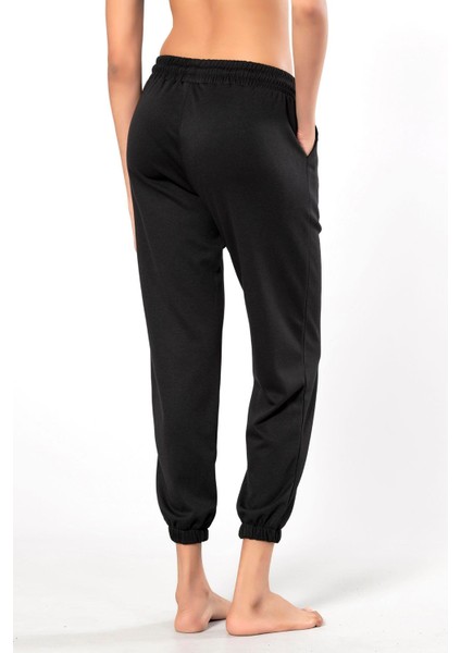 Siyah Kadın Paçası Lastikli Yumuşak Dokulu Eşofman Alt 199 fiyatları