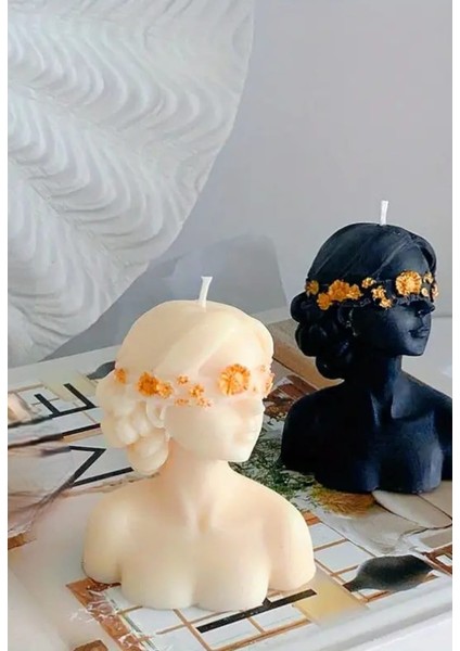 2'li Zarif Kızlar Dekoratif Doğal Soya Mum Seti