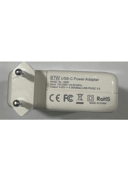 87 Watt macbook Uyumlu Adaptör 20 Volt 4.35 Amper Typec Adaptör