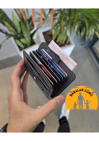 Visso 8600 Hakiki Deri Çıtçıtlı Akordeon Kartlık Kimlik ve Kağıt Para Bölmeli Kişiye Isme Özel Bay Bayan Çanta Yeni Ürün