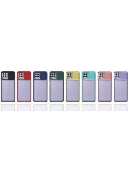 Galaxy M32 Kılıf F10T Lensi Kapak-Kırmızı