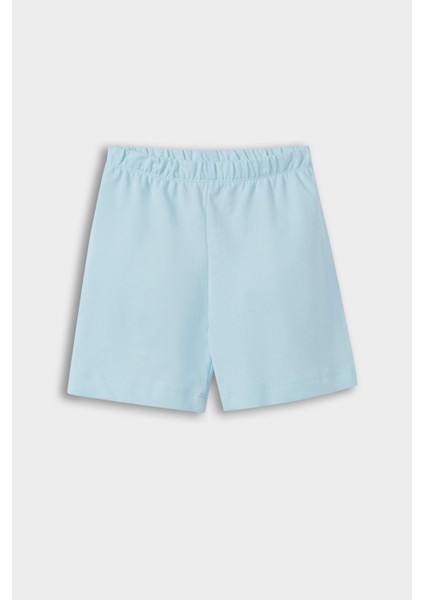 Kız Bebek Pijama Takımı Anime Baskılı Kısa Kollu Penye Üst Beli Lastikli Şort E1554A525HS