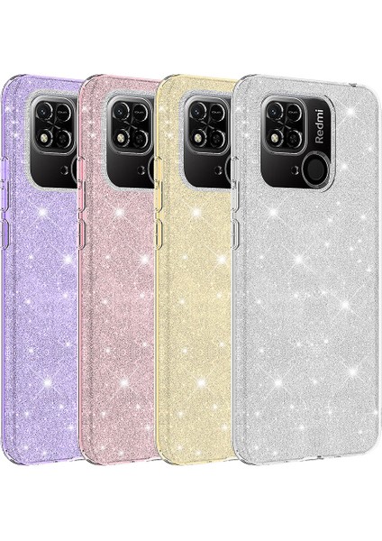 Xiaomi Redmi 10C Kılıf F10T Shining Silikon-Pembe