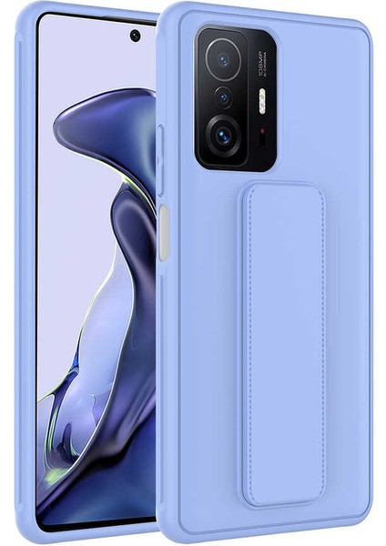 Xiaomi Mi 11T Pro 5g Kılıf F10T Qstand Kapak-Lila