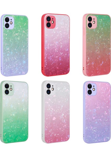 iPhone 11 Kılıf Renk Geçişli Mermer Desenli Sert Silikon F10T Granit Kapak-No3