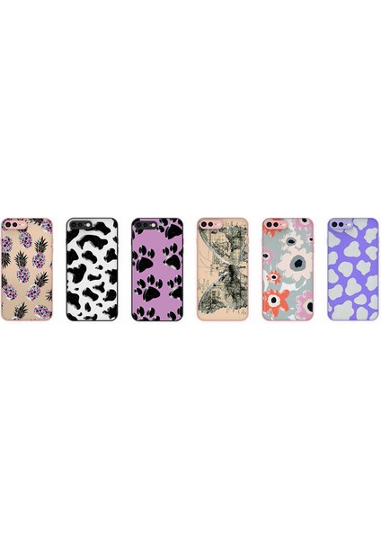 iPhone 8 Plus Kılıf Desenli Kamera Korumalı Parlak F10T Nora Kapak-No5