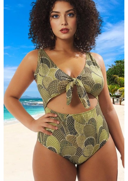 Konforlu Plus Size Mayo Tasarım Büyük Beden Şık Detaylı Rahat Kesim Battal Boy