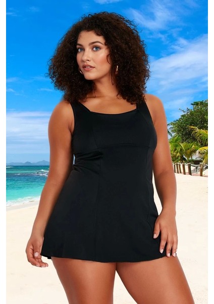 Konforlu Plus Size Mayo Tasarım Büyük Beden Şık Detaylı Uv Korumalı Su Sporları Için