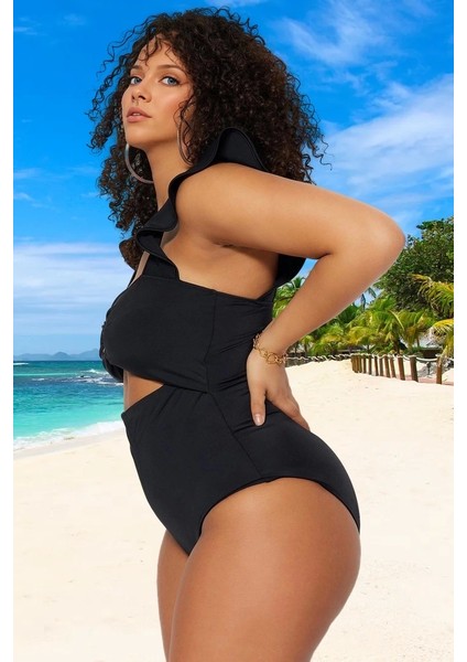 Konforlu Plus Size Mayo Tasarım Büyük Beden Esnek Kumaş Plaj ve Havuz Için Şık Detaylı fiyatları