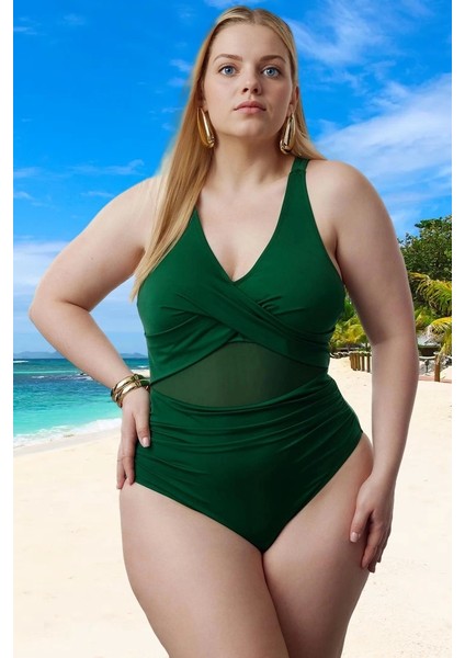 Konforlu Plus Size Mayo Tasarım Büyük Beden Premium Kalite Plaj ve Havuz Için Geniş