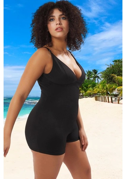 Konforlu Plus Size Mayo Tasarım Büyük Beden Esnek Kumaş Geniş Özgüvenli Stil