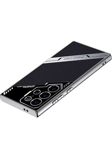 Galaxy S23 Ultra Kılıf Kamera Korumalı Suni Deri Tasarım F10T Yeni Seri Procase Kapak-Siyah