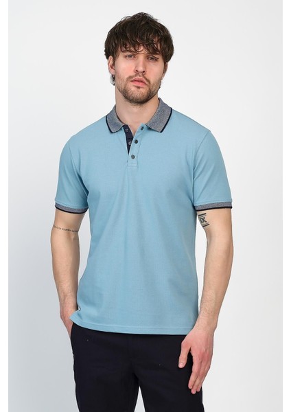 Erkek Basic Düz Kısa Kol Pudra Uzun Polo Yaka Tişört modelleri
