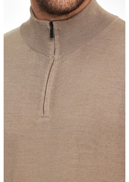 Erkek Kanguru Cep Yarım Fermuarlı Lacivert Triko Kazak fiyatları