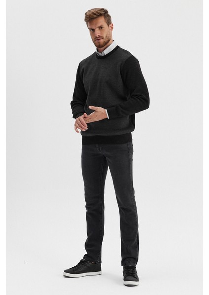 Erkek Kazak Bisiklet Yaka Siyah indirimleri